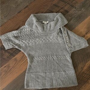 White House Black Market Gray Cowl Neck Sweater
